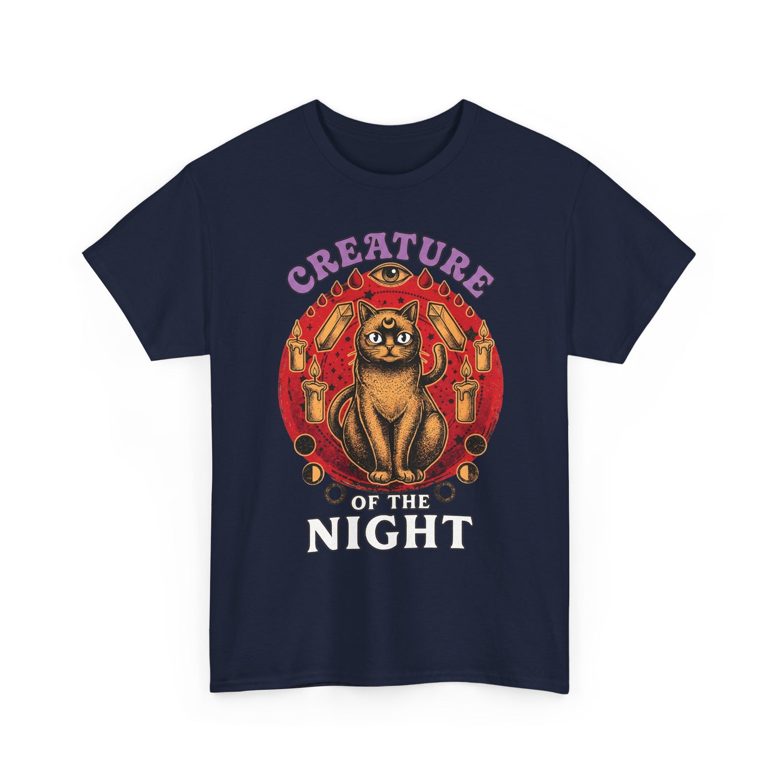 Creature Of The Night Cat T-Shirt — Mystical Occult Black Cat Graphic Tee