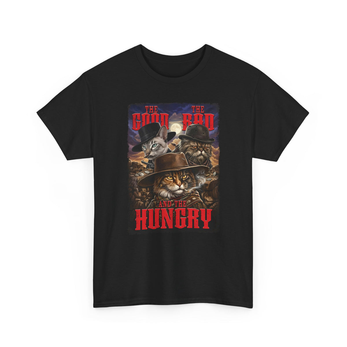 The Good The Bad The Hungry — Cat Parody T-Shirt