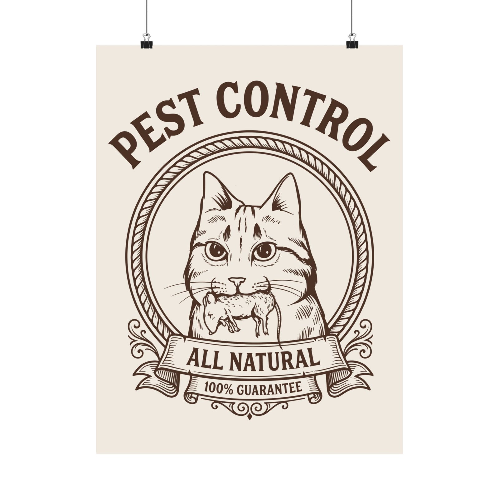 All Natural Pest Control – Funny Cat Poster