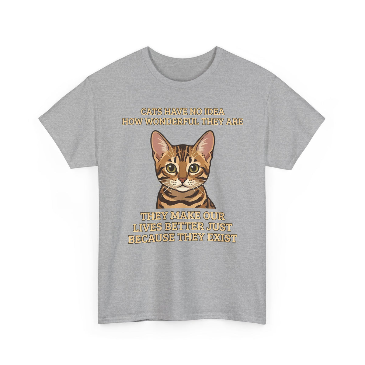 Whimsical "Cats Have No Idea How Wonderful They Are" Cat T-Shirt