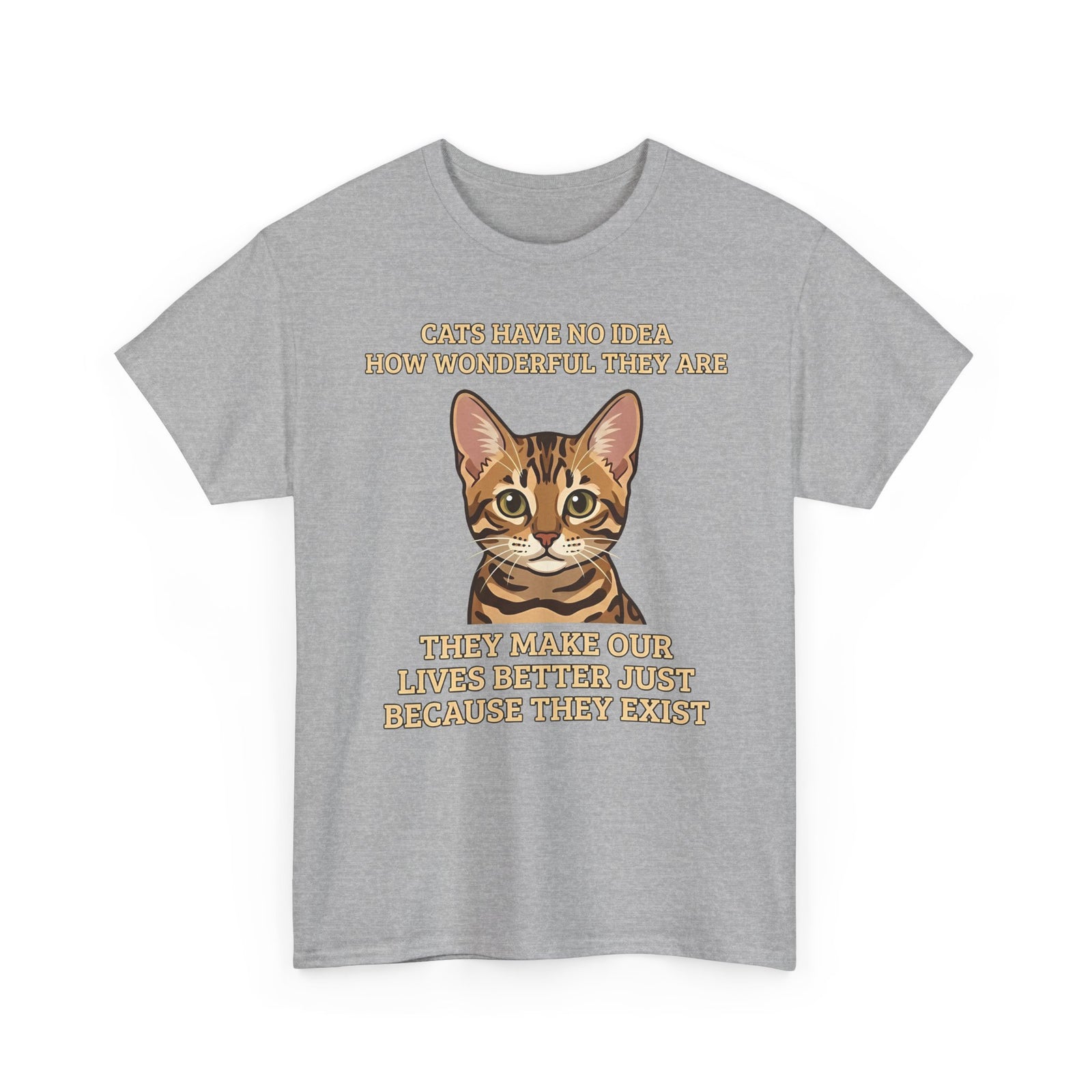 Whimsical "Cats Have No Idea How Wonderful They Are" Cat T-Shirt