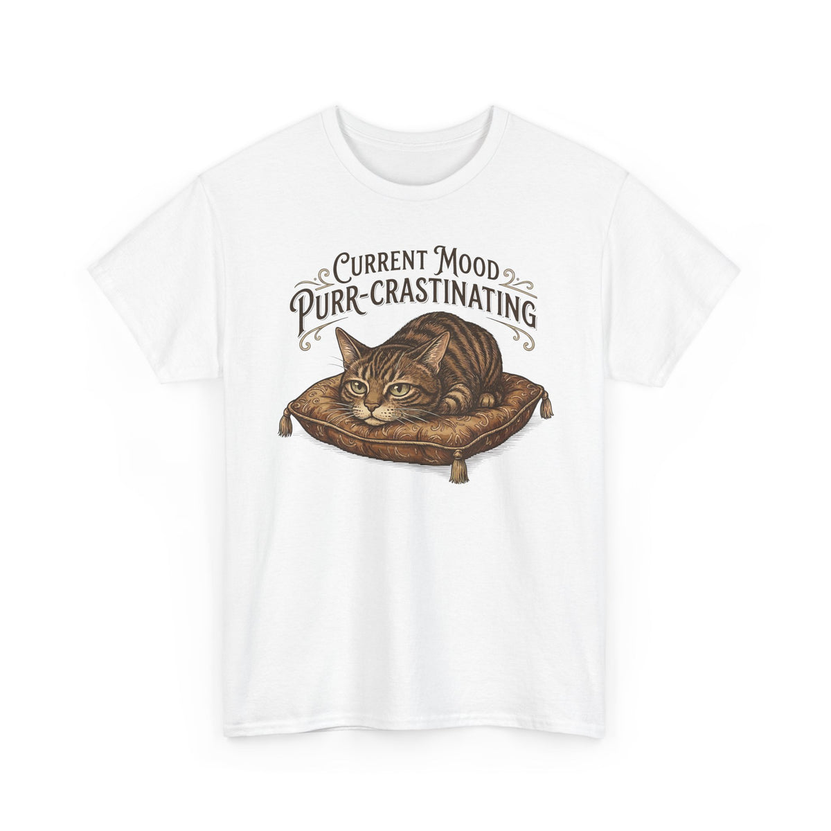 Current Mood: Purr-Crastinating Cat T-Shirt