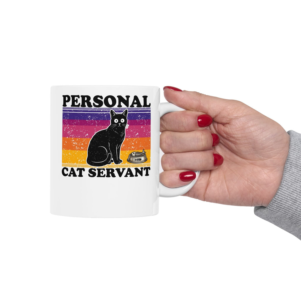 Personal Cat Servant Ceramic Mug — Funny Cat Lover Mug
