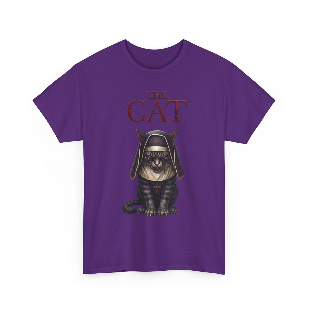 The Cat Horror Movie Parody T-Shirt — Demonic Nun Tabby Cat Tee