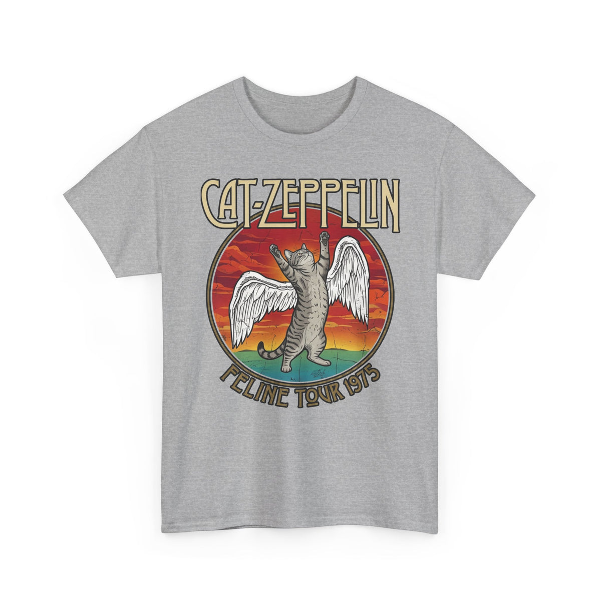 Cat Zeppelin Feline Tour 1975 Vintage Rock Band T-Shirt