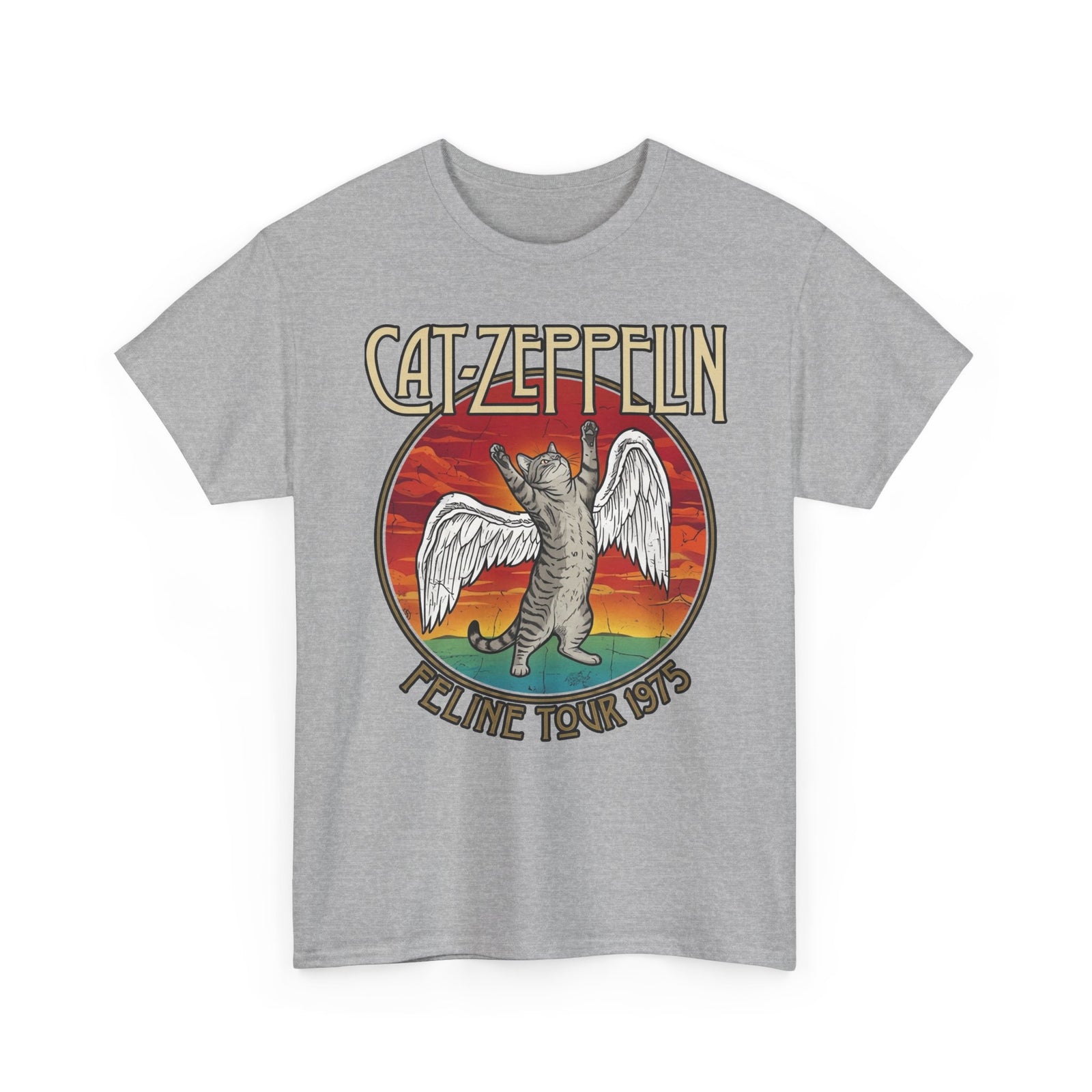 Cat Zeppelin Feline Tour 1975 Vintage Rock Band T-Shirt