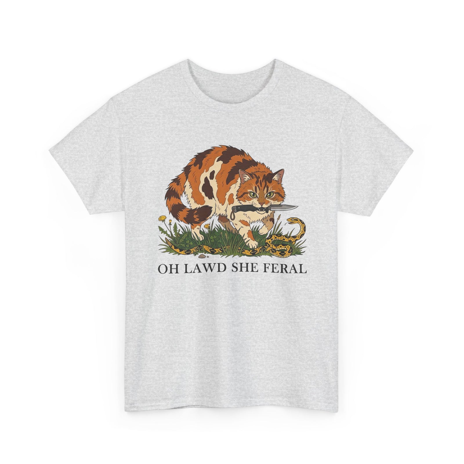 Feral Cats Tee — “Oh Lawd She Feral Cats!” Graphic T-Shirt