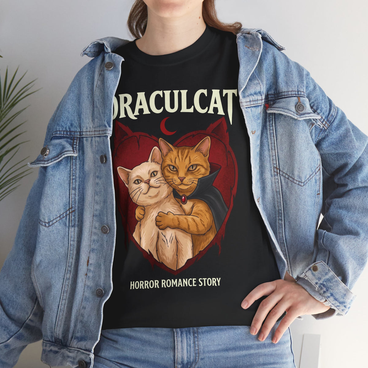 Draculcat Tee – Horror Romance Cat Graphic T-Shirt