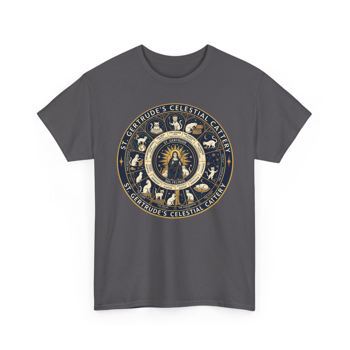Saint Gertrude Gothic Cat Zodiac T-Shirt