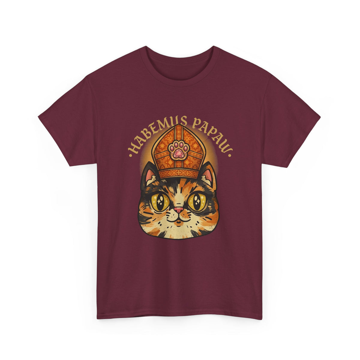 Funny 'Habemus Papaw' Catholic Kitten T-Shirt — Pope Cat Graphic Tee