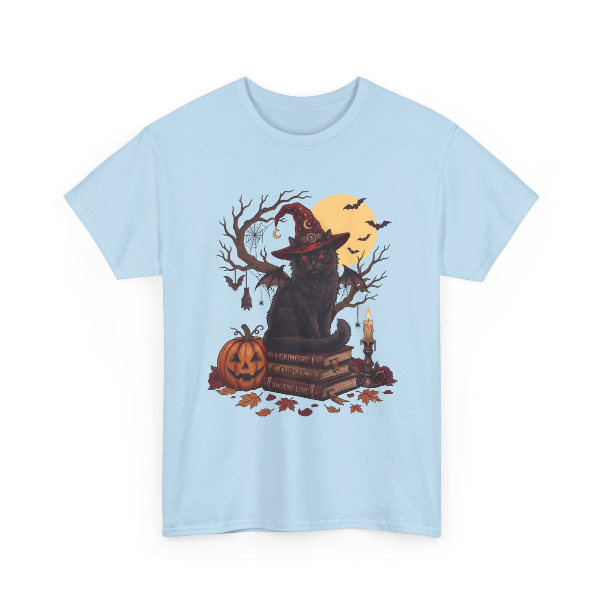 Ancient Lore Bat-Winged Black Cat Shirt — Gothic Witchy Halloween T-Shirt