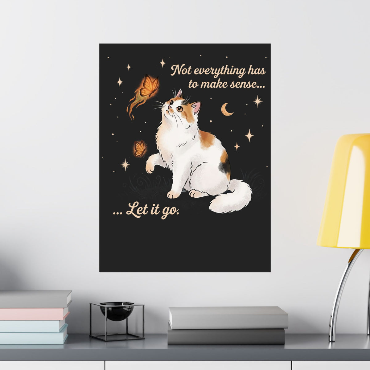 Vintage Whimsical Cat Poster — Spiritual Quote Graphic Poster