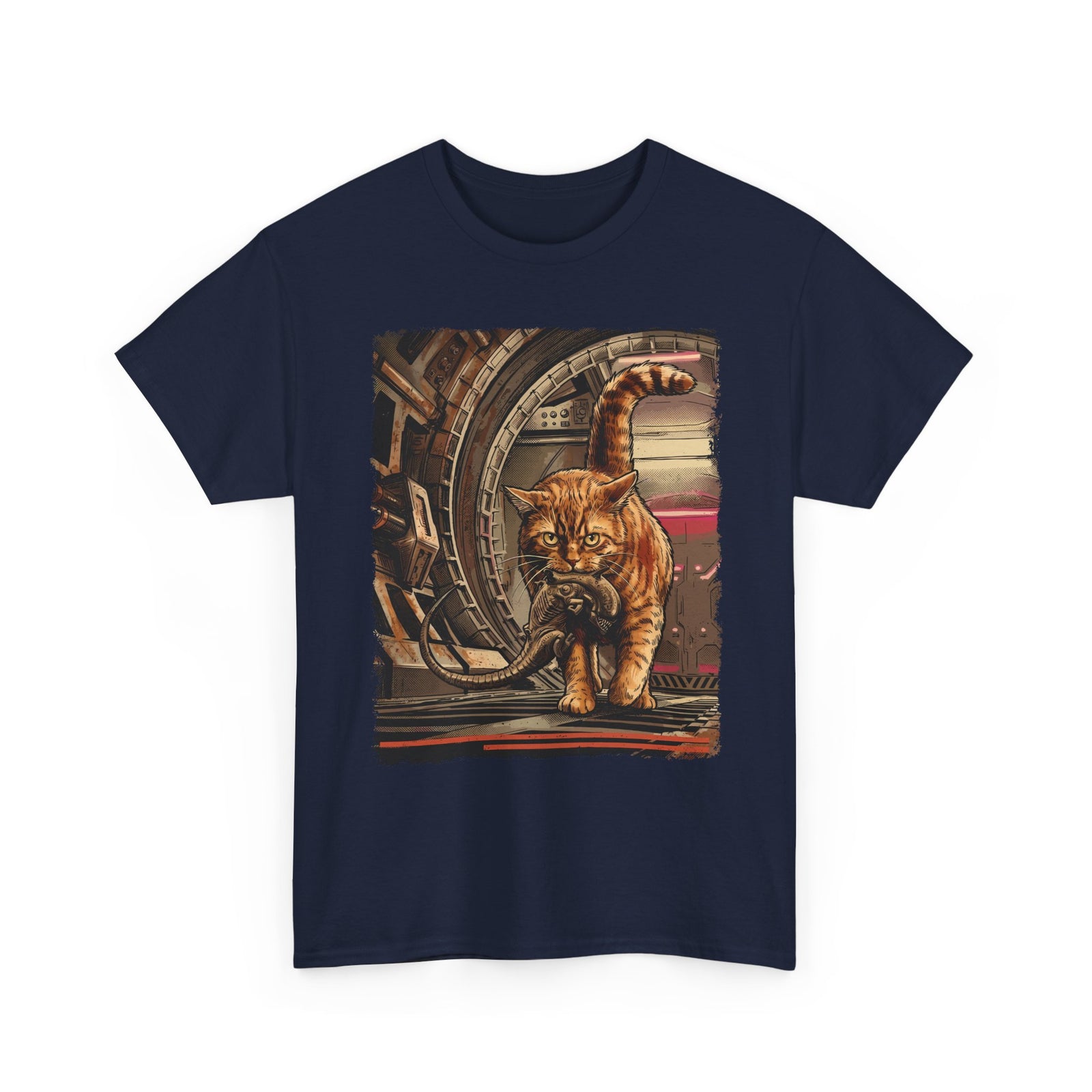 Alien Pest Control Cat T-Shirt — Retro Sci-Fi Space Apparel
