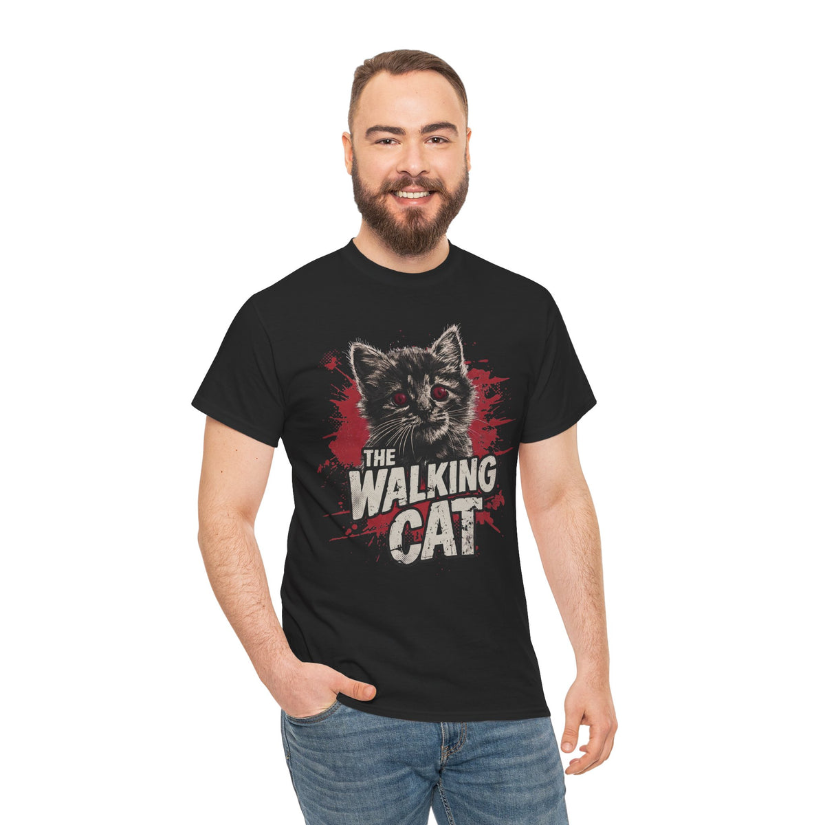 The Walking Cat T-Shirt — Funny Zombie Horror Movie Parody Tee