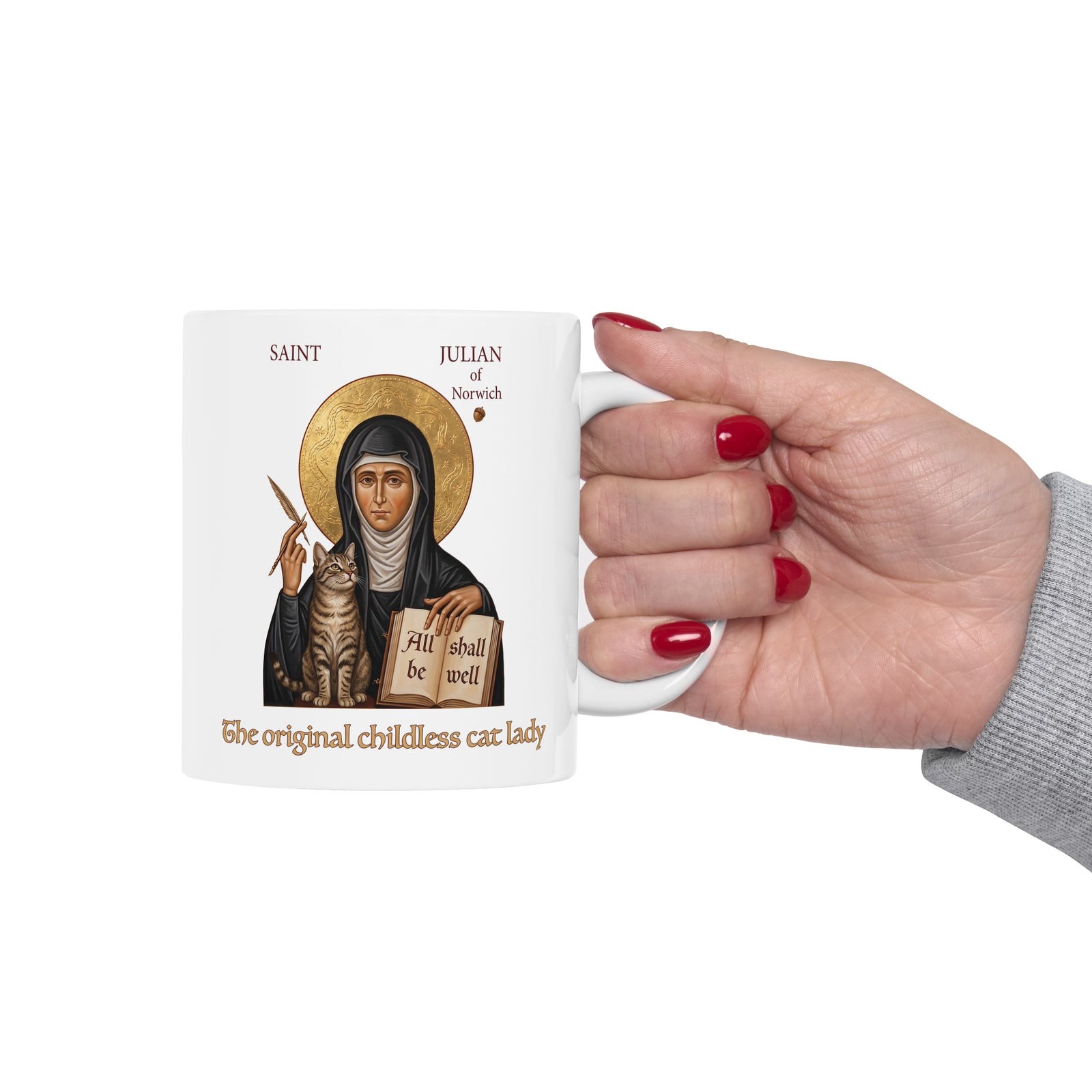 Saint Julian of Norwich Cat Lady Ceramic Mug — The Original Childless Cat Lady
