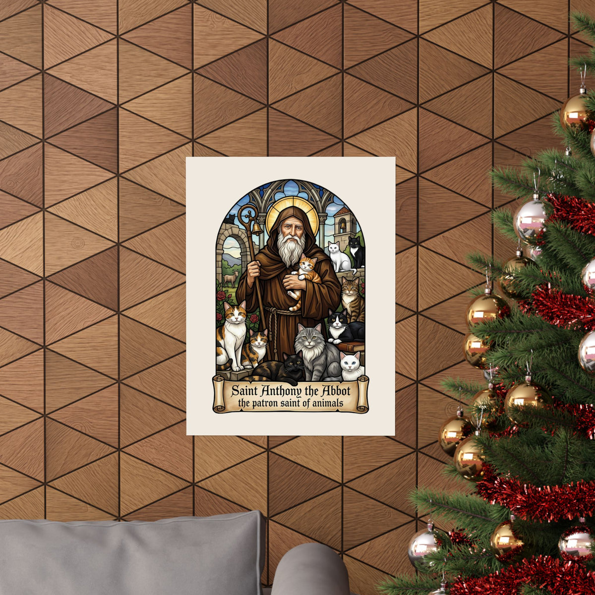 Saint Anthony the Abbot Cat Poster Patron Saint of Animals Poster