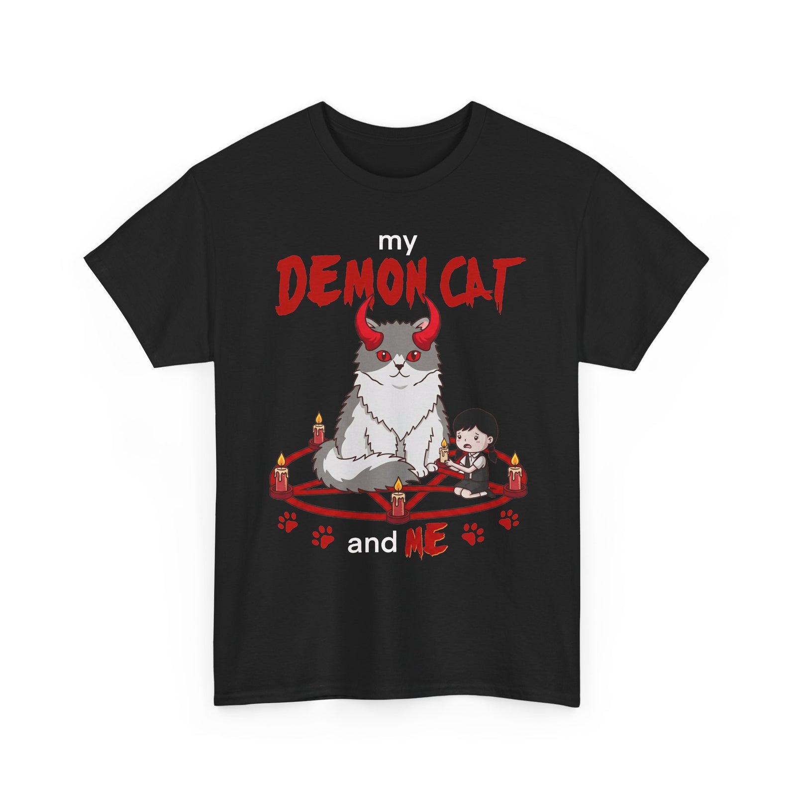 My Demon Cat T-Shirt — Cute Spooky Cat Graphic Tee for Cat Lovers & Halloween