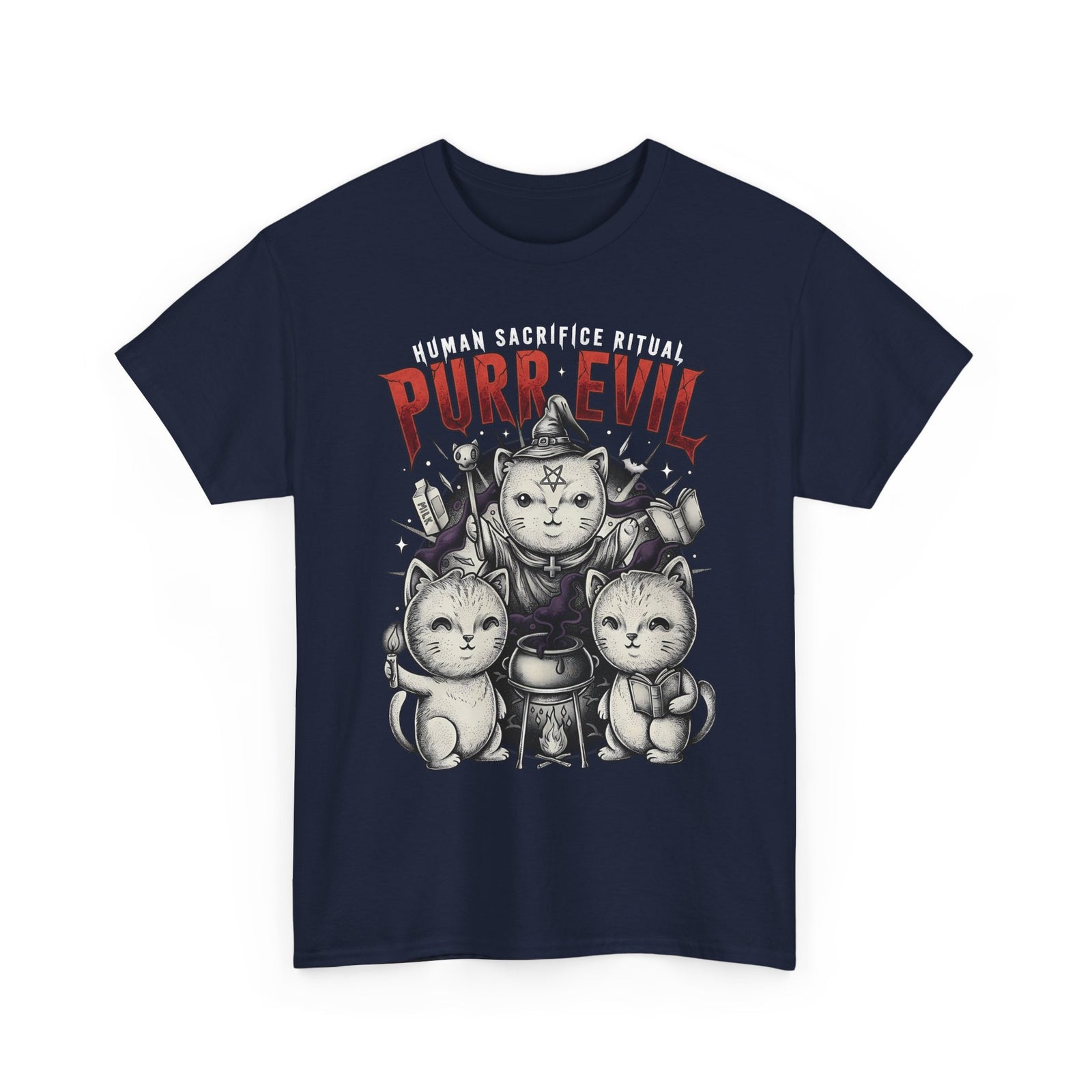 Purr Evil Witch Cats T-Shirt — Spooky Alternative Magic Apparel