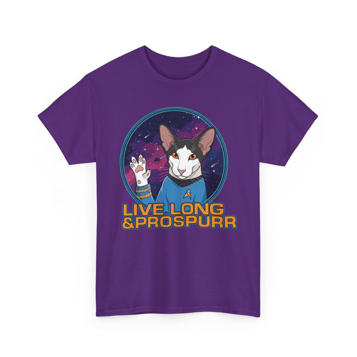 Sci‑Fi Cat 'Live Long Prospurr' T-Shirt
