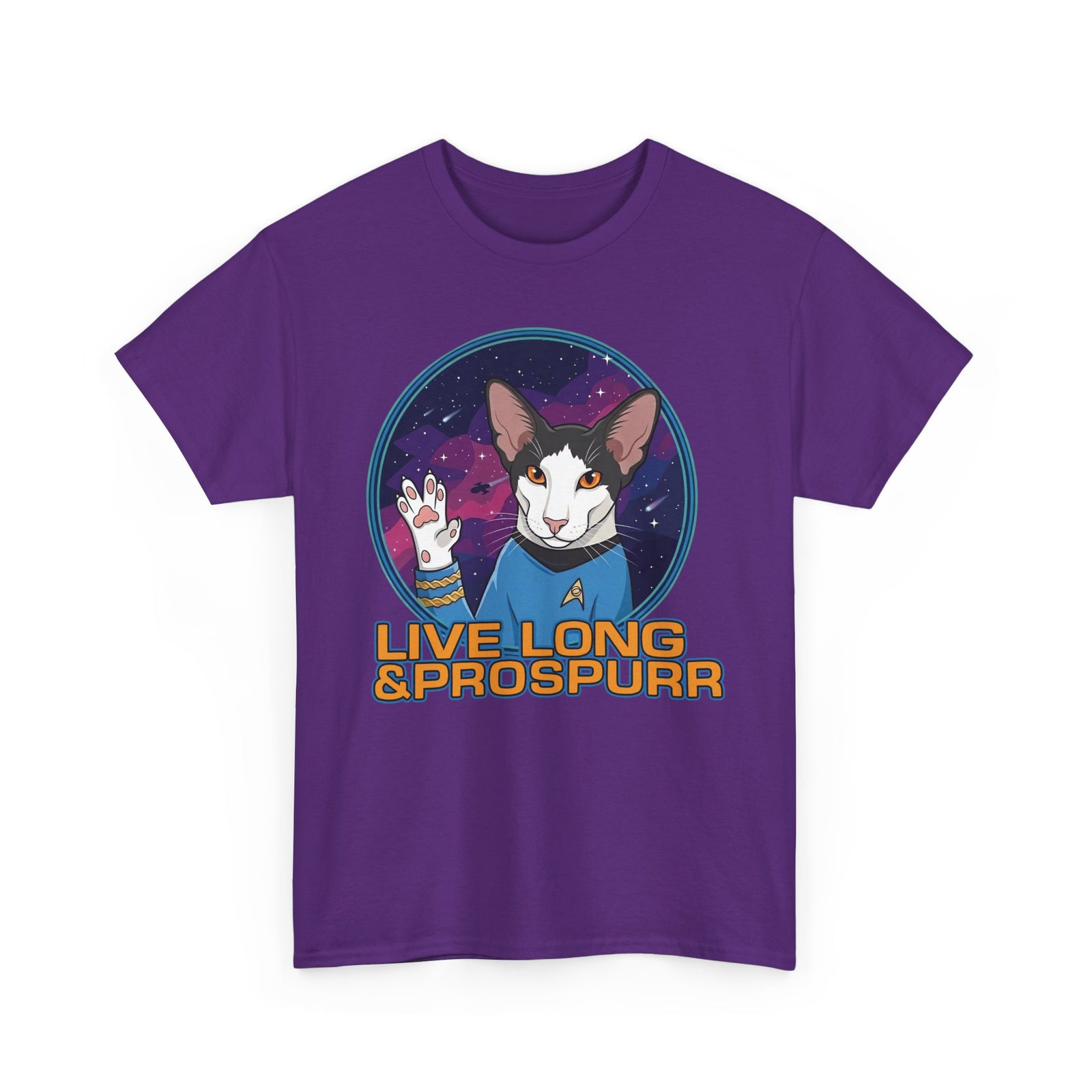 Sci‑Fi Cat 'Live Long Prospurr' T-Shirt