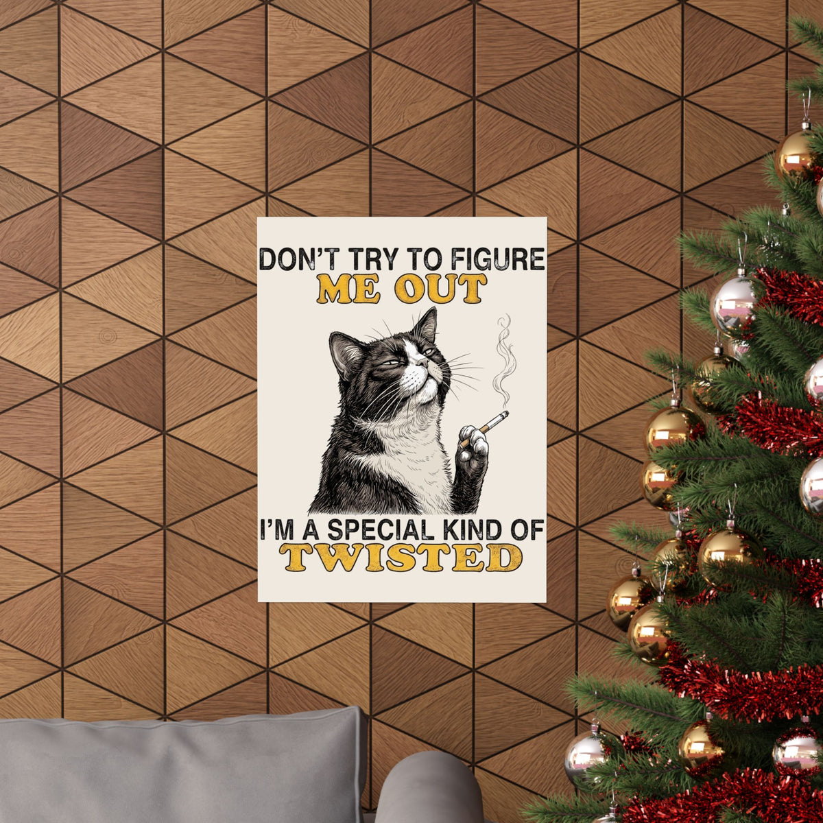 Grumpy Cat Poster "I’m a Special Kind of Twisted" Funny Sarcastic Cat Poster for Cat Lovers
