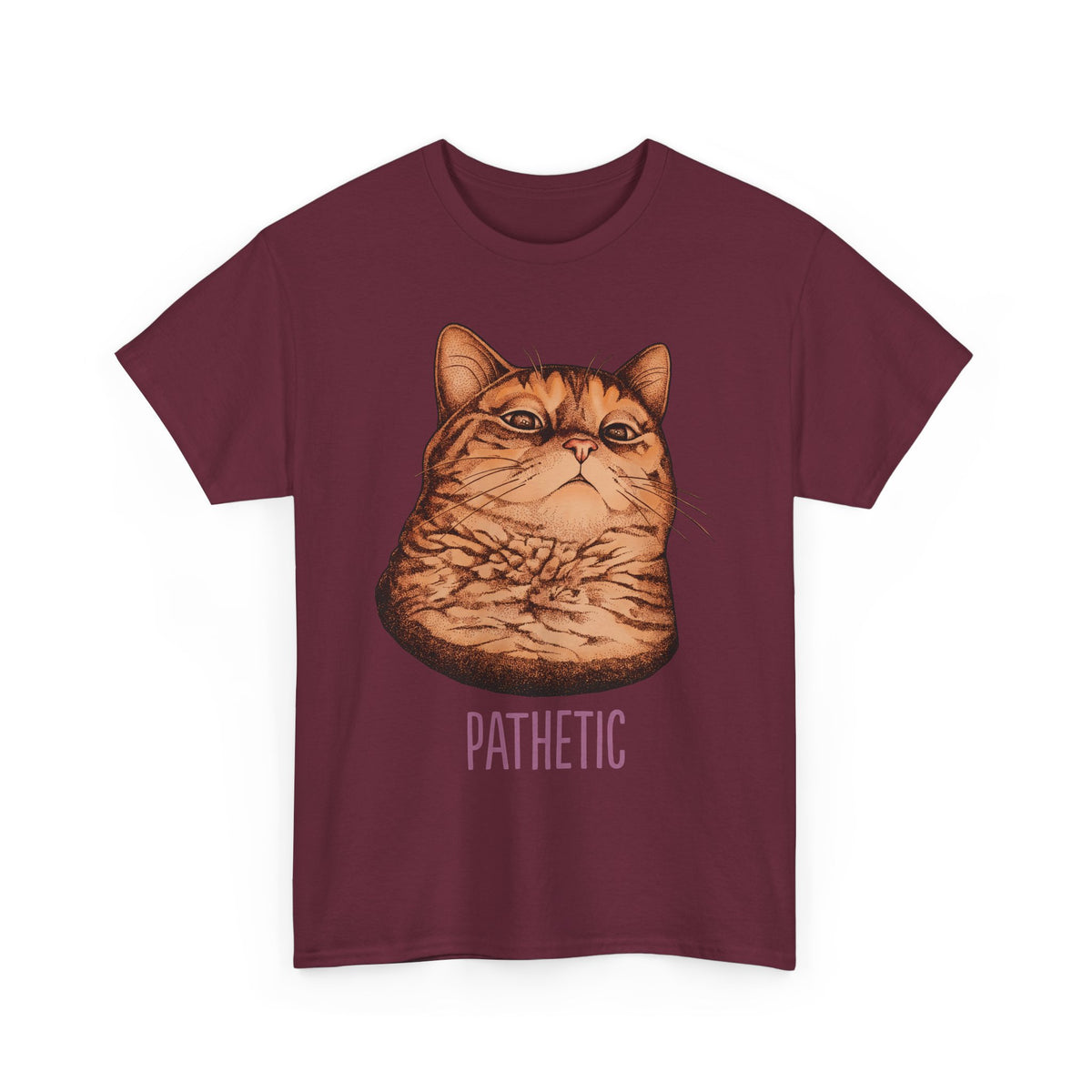 Pathetic Judgmental Cat T-Shirt — Funny Orange Tabby Meme Graphic Tee
