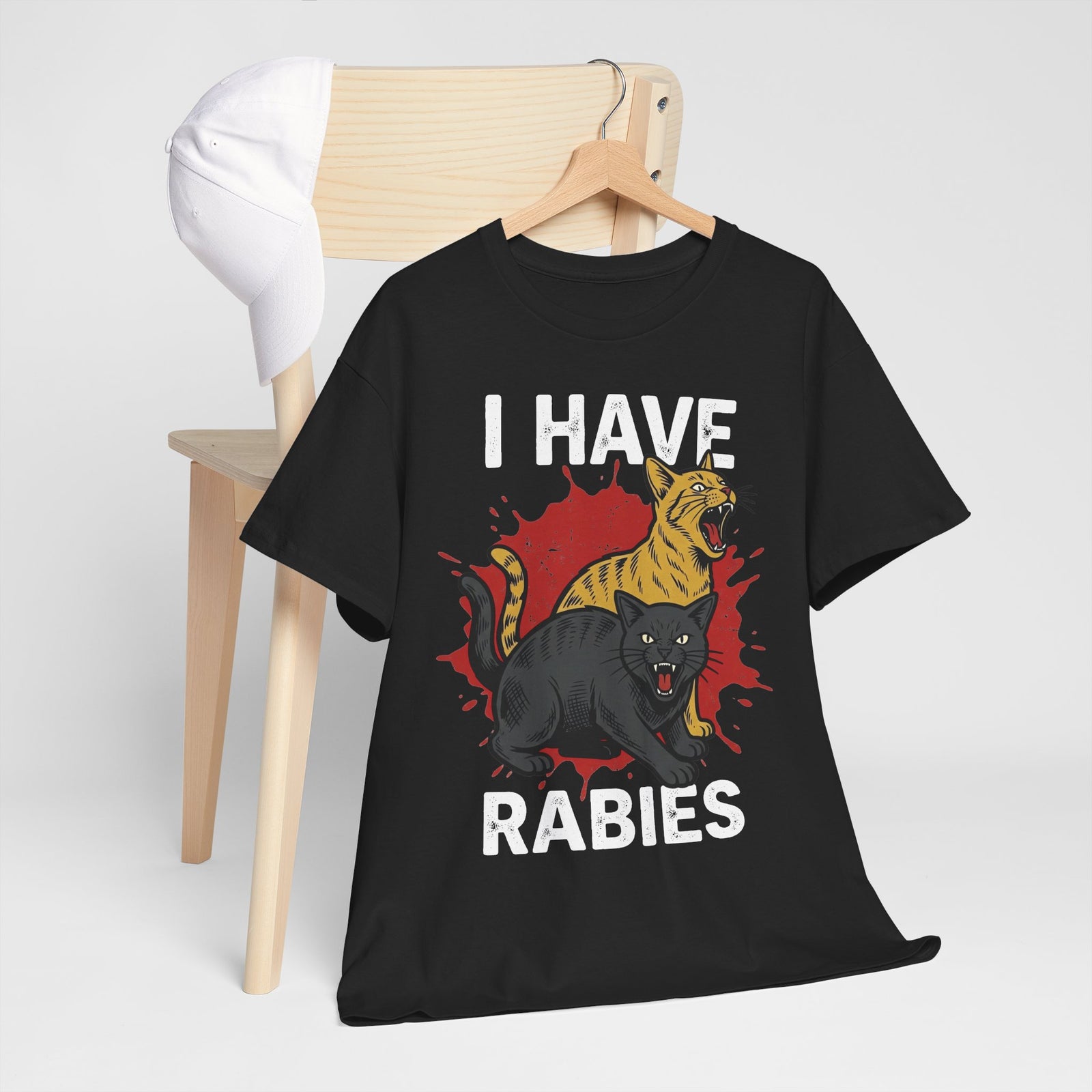 I Have Rabies T-Shirt — Funny Scared Cat Graphic Tee