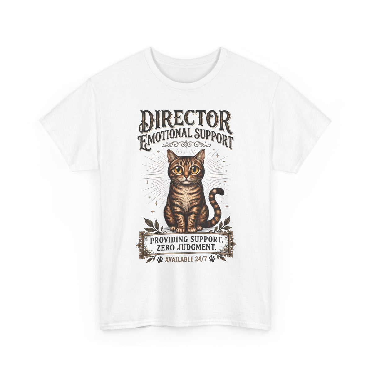Director Emotional Support Cat T-Shirt — Vintage Tabby Feline Apparel