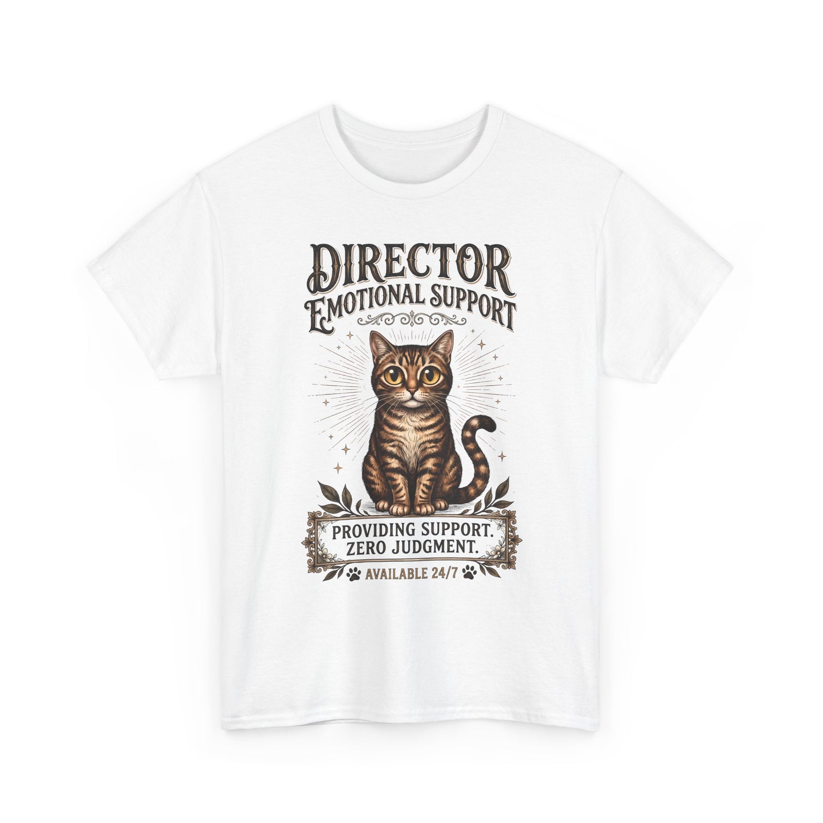 Director Emotional Support Cat T-Shirt — Vintage Tabby Feline Apparel