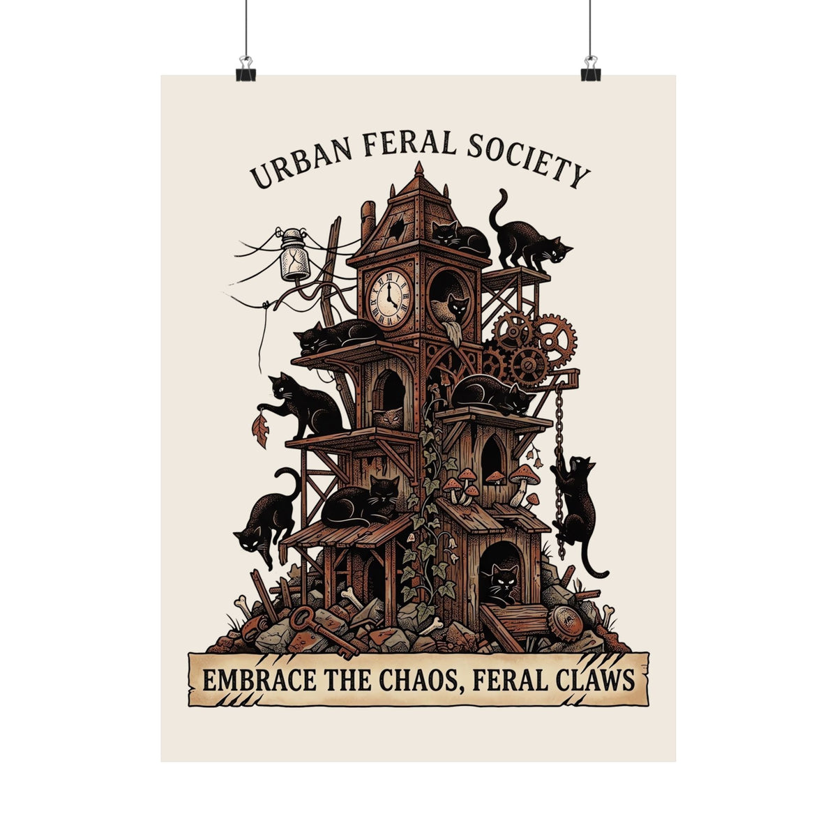 Black Cats Urban Feral Society Poster