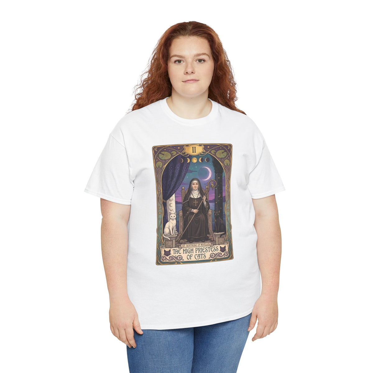 High Priestess of Cats T-Shirt — Mystical Cat Lover Tee