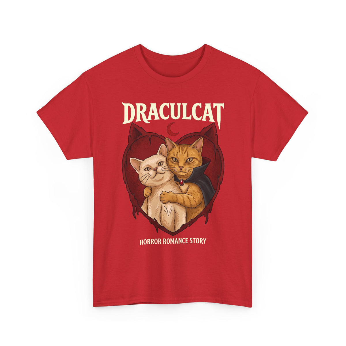 Draculcat Tee – Horror Romance Cat Graphic T-Shirt