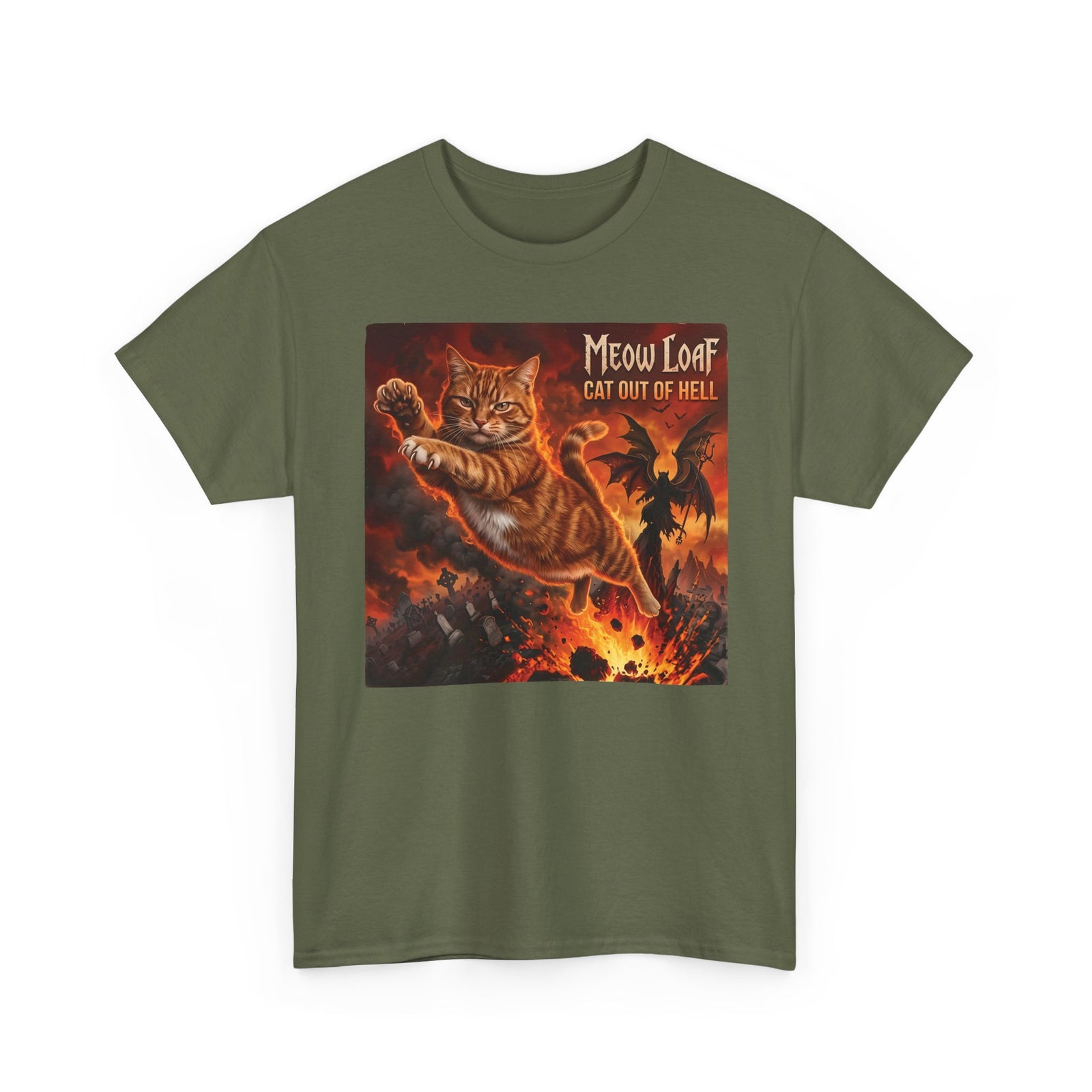 Meow Loaf Cat Out of Hell T-Shirt — Funny Gothic Cat Tee