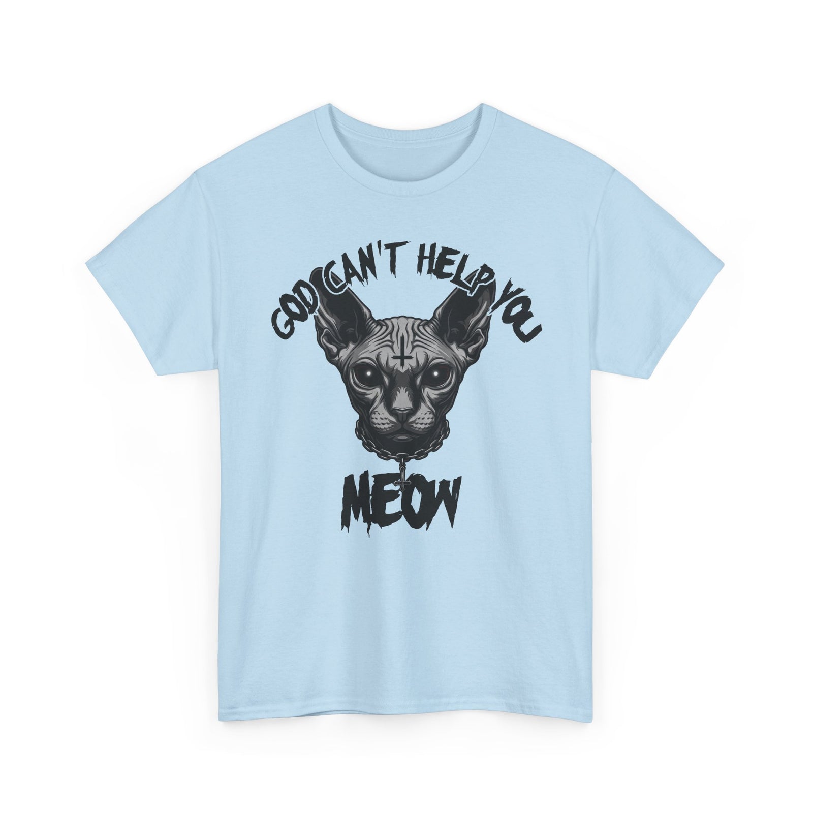 Sphynx Cat "Sorry I Can't Help You, Meow" Graphic T-Shirt