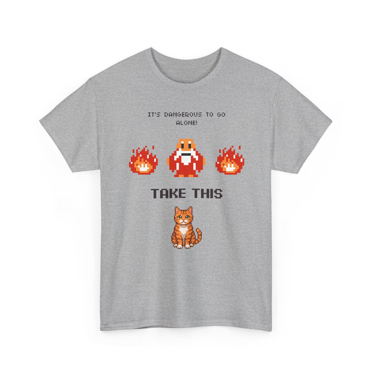Retro Gamer Cat Shirt, It's Dangerous to Go Alone Take This Cat Tee