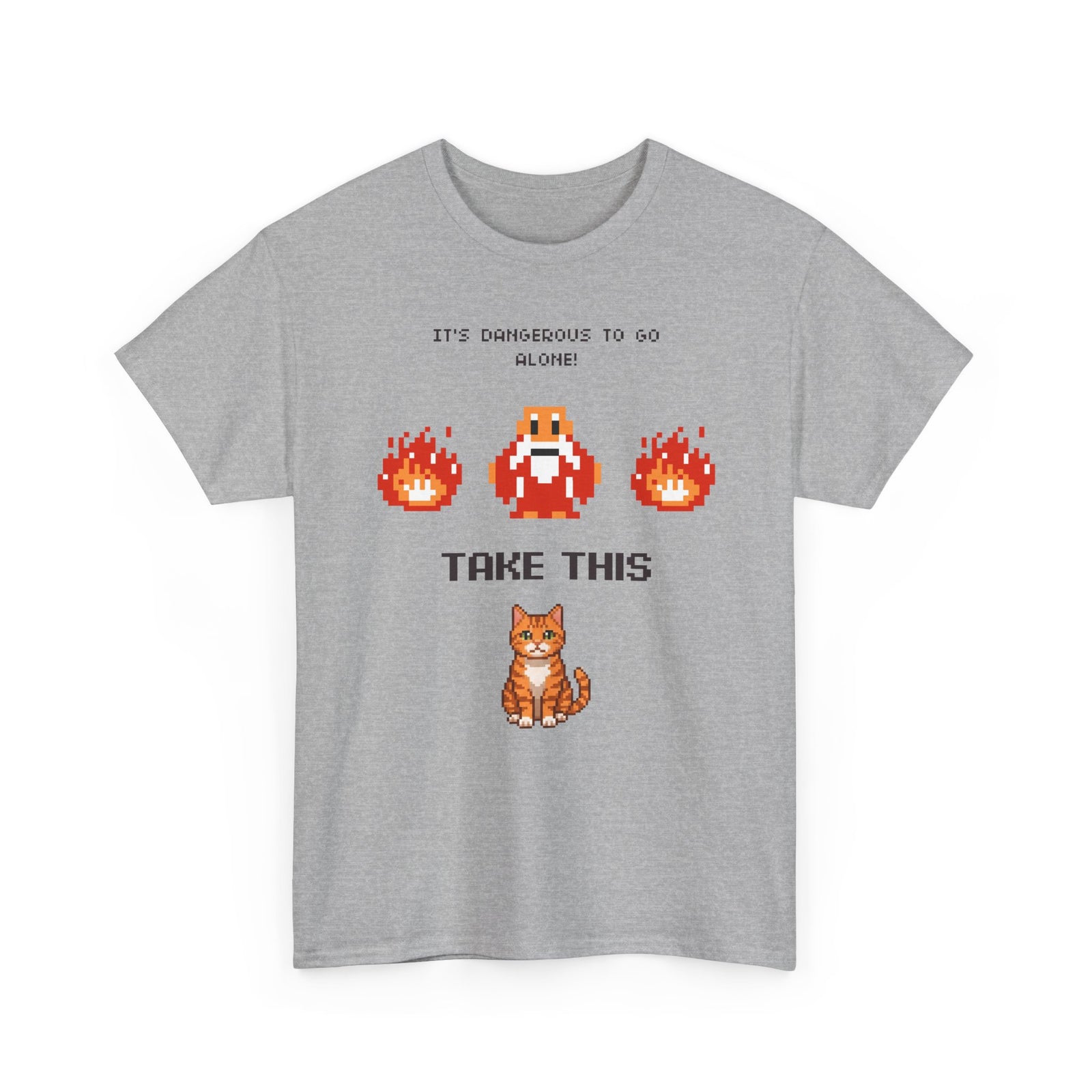 Retro Gamer Cat Shirt, It's Dangerous to Go Alone Take This Cat Tee