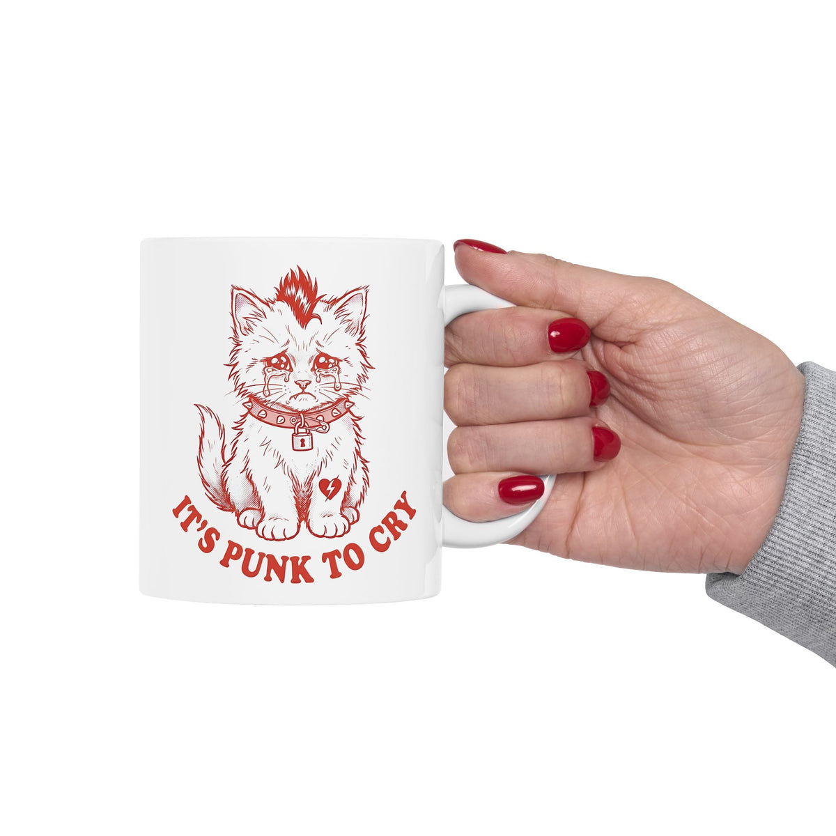 It's Punk To Cry Mug — Edgy Emotional Graphic Ceramic Mug