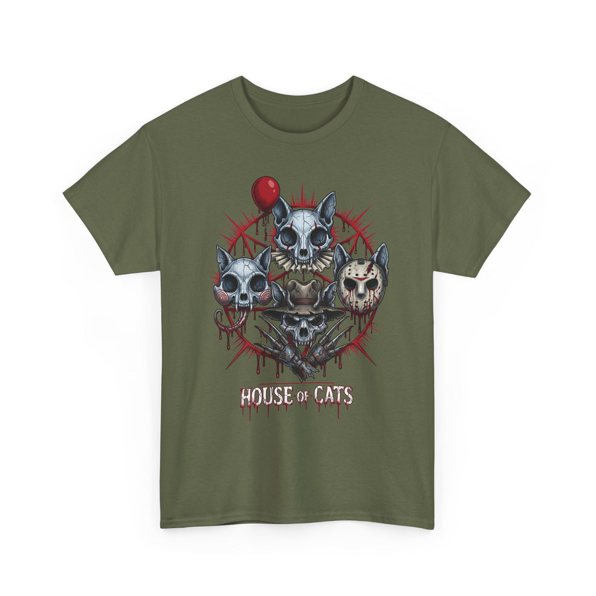 House Of Cats Horror Movie T-Shirt — Slashers Cat Skull Graphic Tee