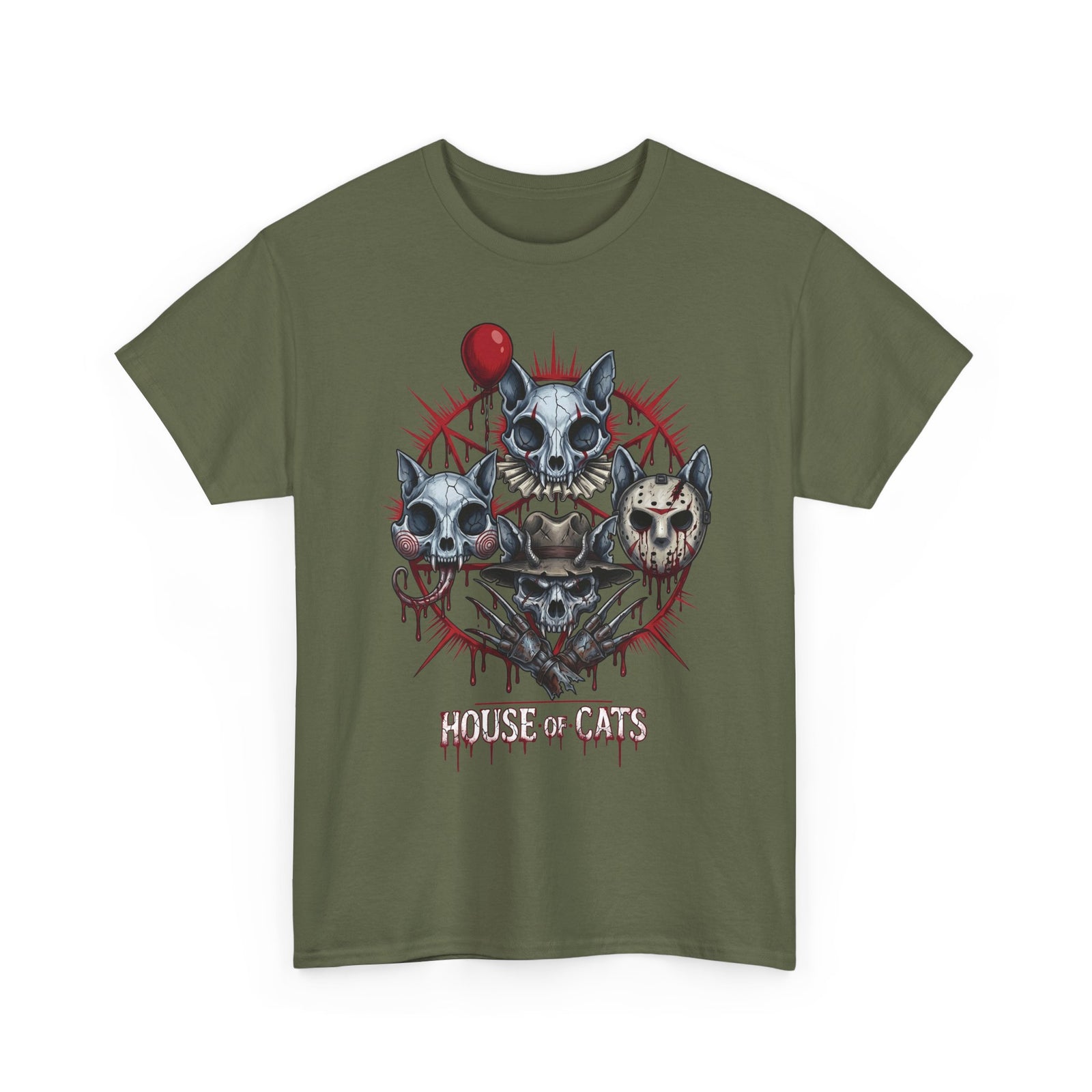 House Of Cats Horror Movie T-Shirt — Slashers Cat Skull Graphic Tee