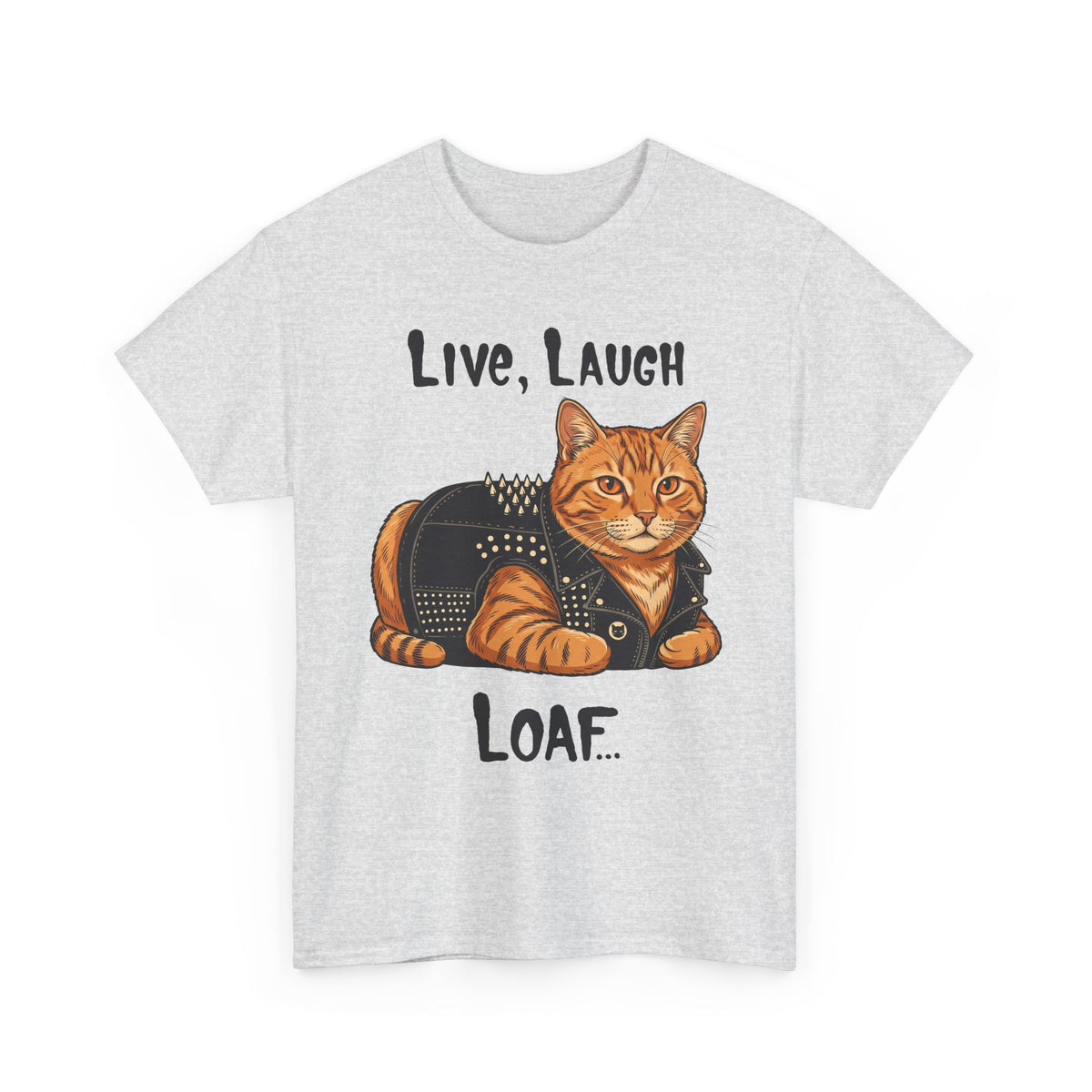 "Live, Laugh, Loaf" Punk Rock Orange Cat T-Shirt