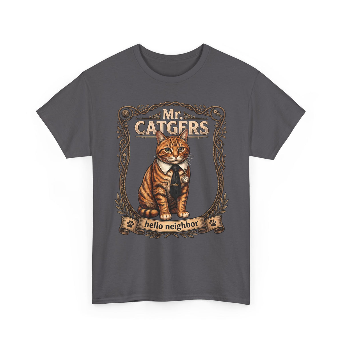 Mr. Catgers Hello Neighbor Tabby Cat Shirt — Funny Pop Culture T-Shirt