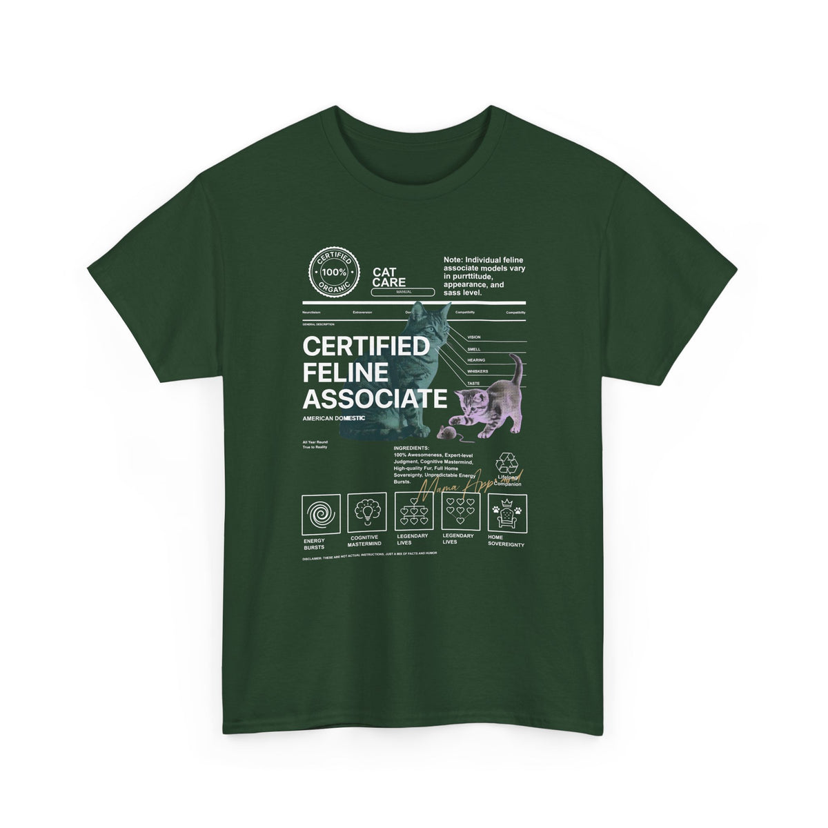 Certified Feline Associate T-Shirt — Funny Cat Lover Tee