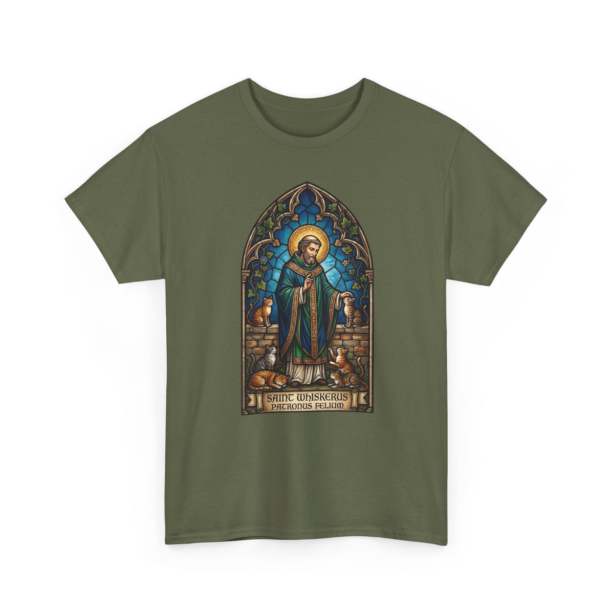 Patronus Felium 'Saint Whiskerus' T-Shirt