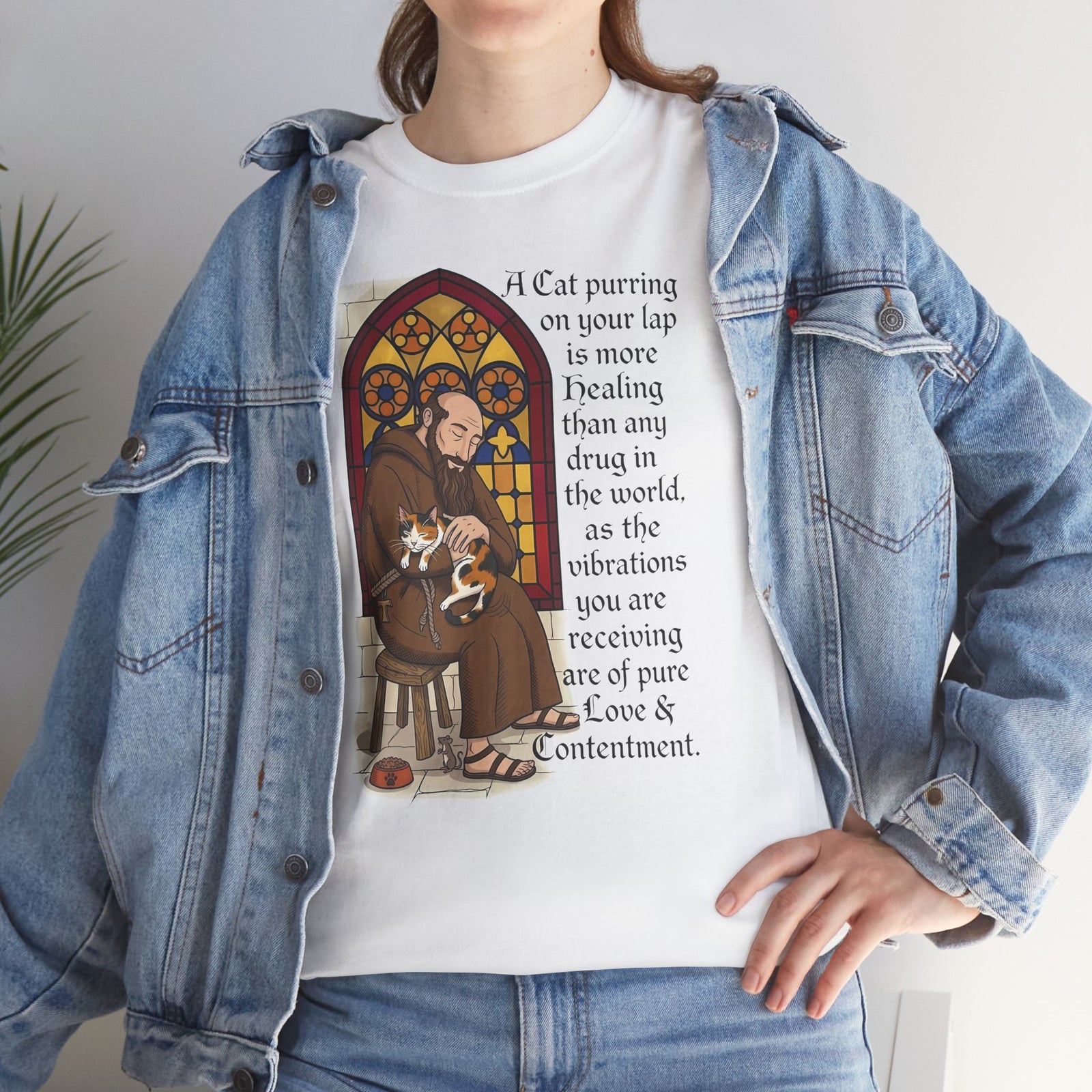 Saint Anthony the Abbot T-Shirt — Patron Saint of Animals with Cats Graphic
