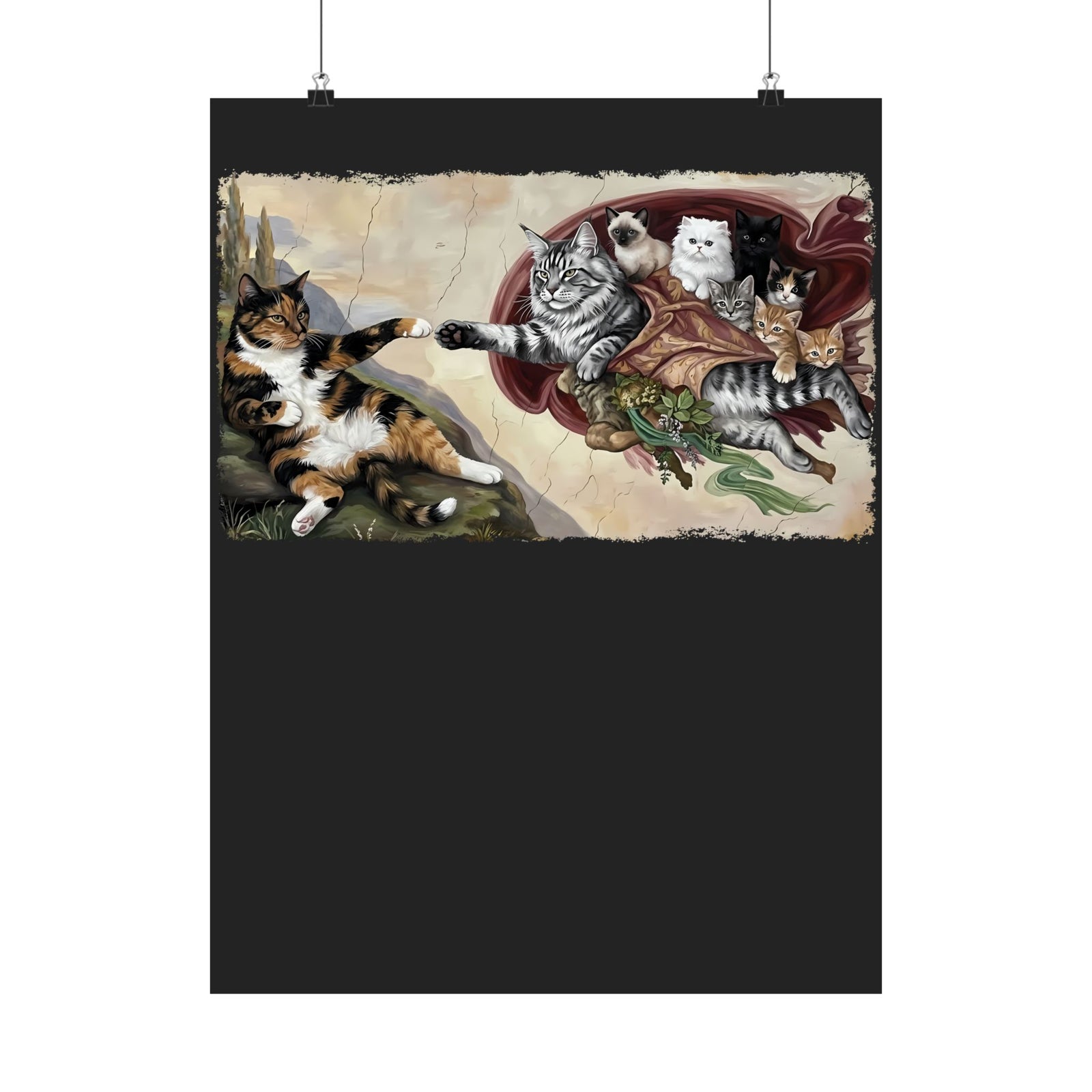 The Creation of Adam Cats Poster