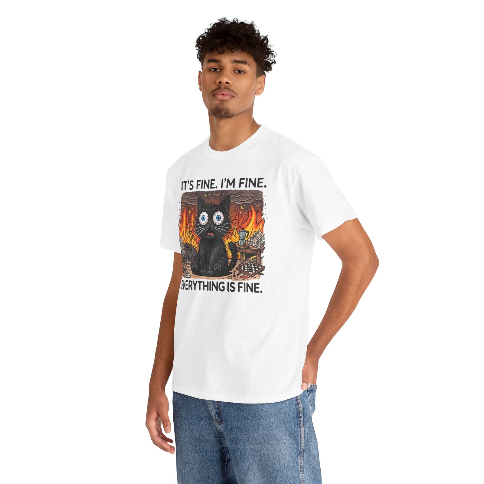 It's Fine I'm Fine Cat T-Shirt