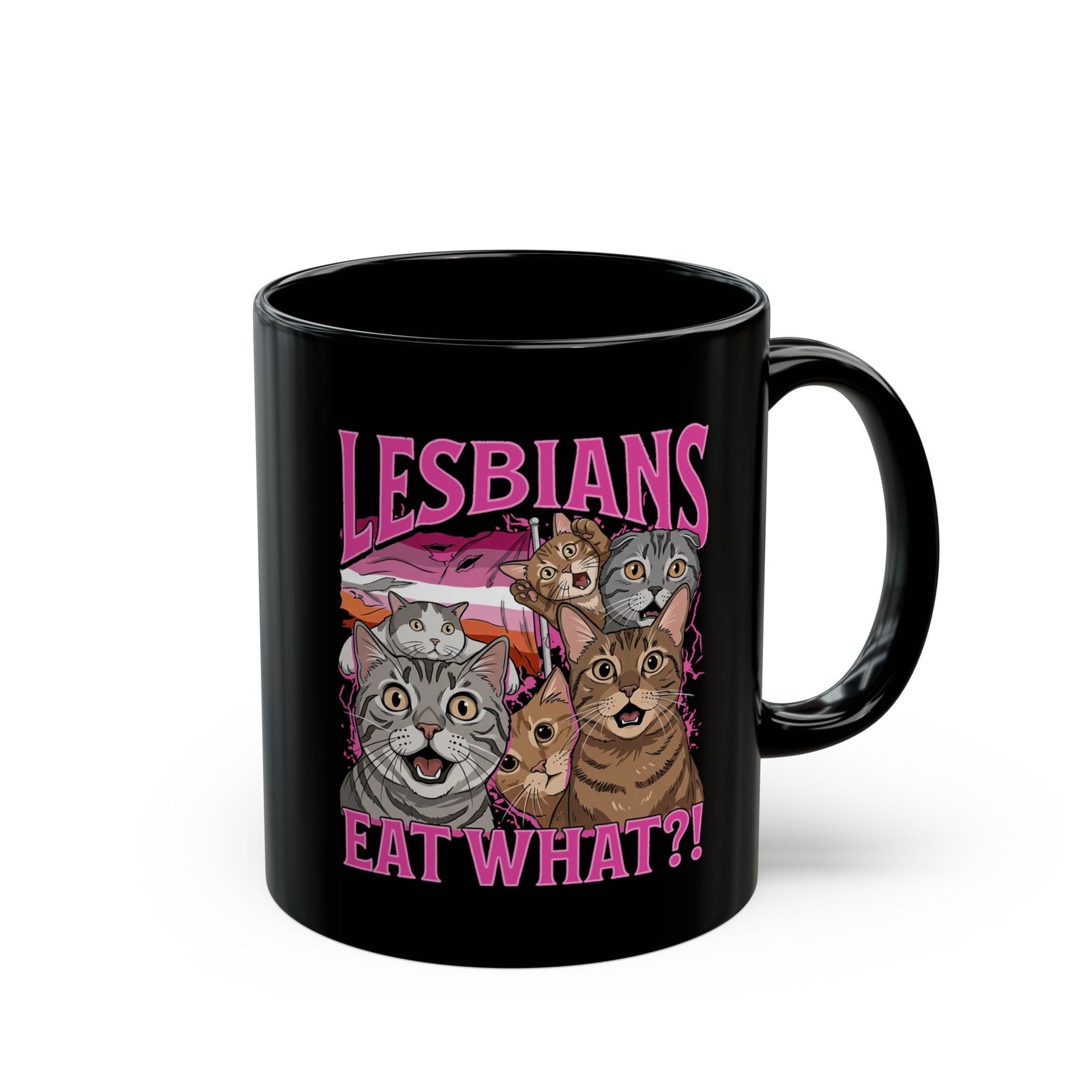 Funny Cat Pride Black Mug