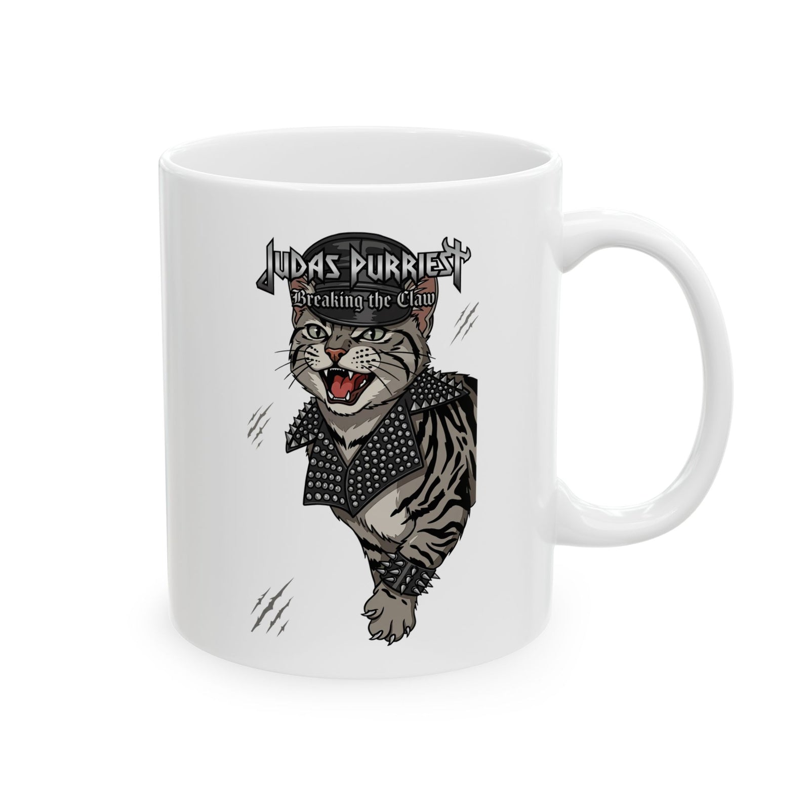 Judas Purriest 'Breaking the Claw' Ceramic Mug