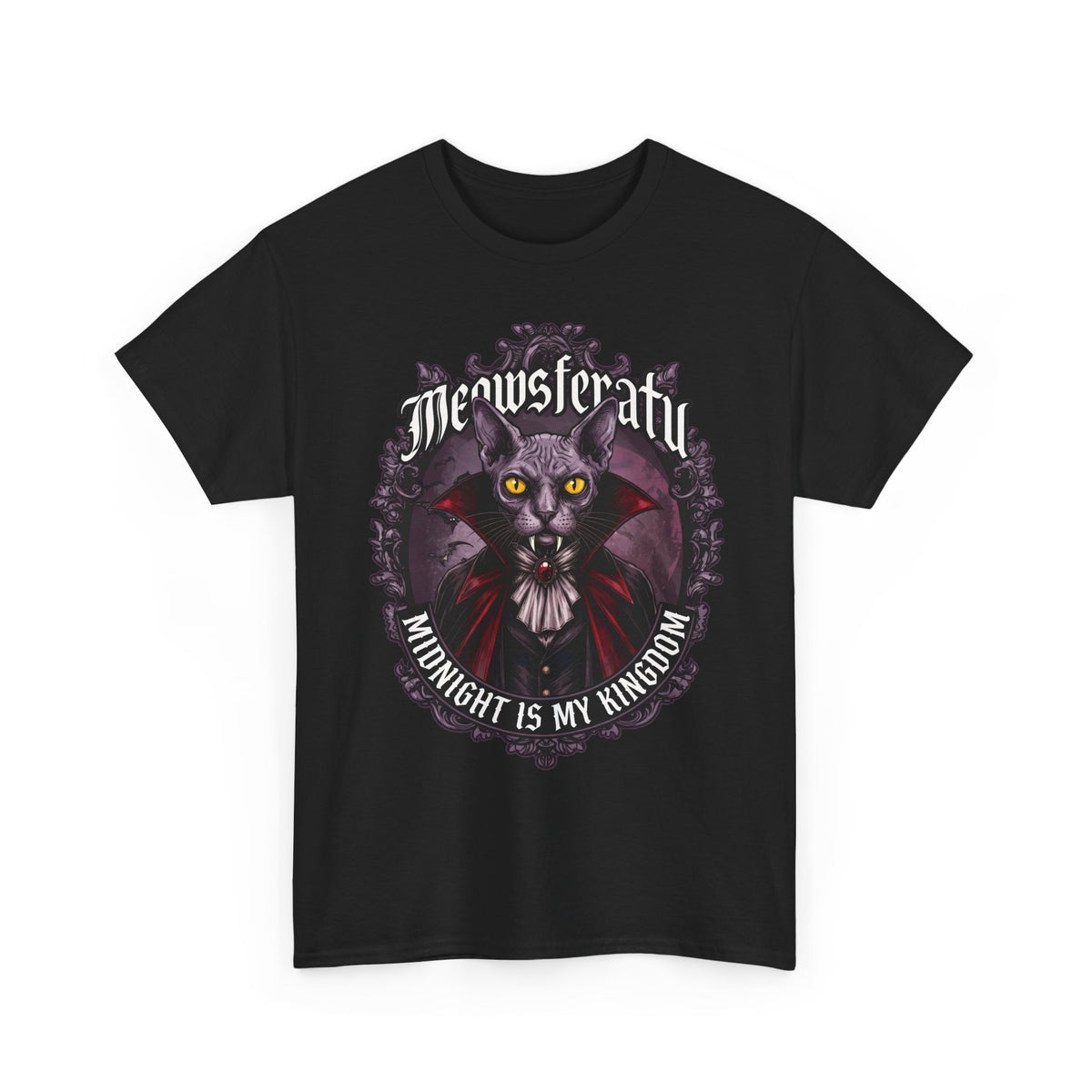 Meowsferatu Vampire Sphynx Cat Shirt — Gothic Dracula Halloween T-Shirt