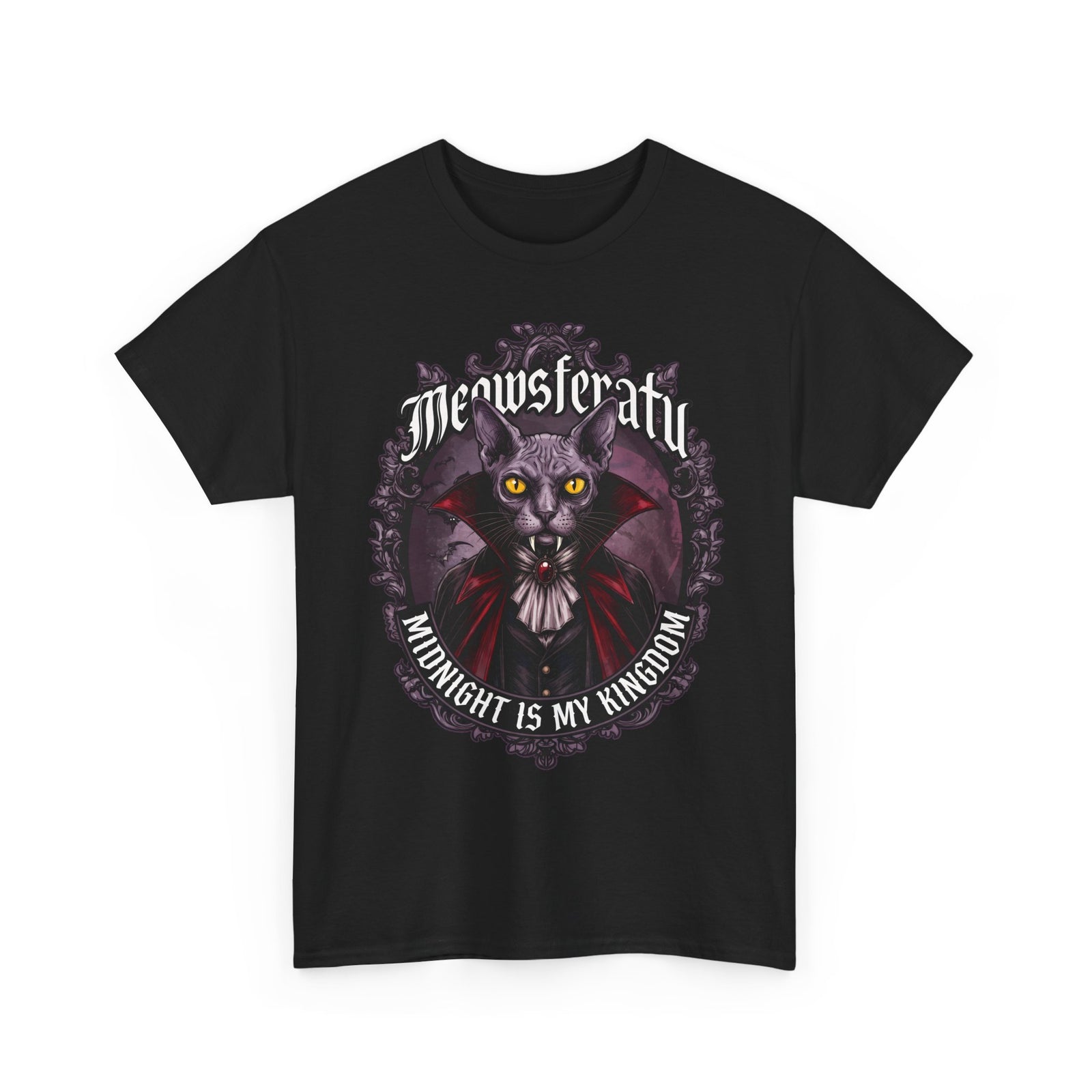 Meowsferatu Vampire Sphynx Cat Shirt — Gothic Dracula Halloween T-Shirt